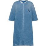 Robes en jean de créateur Prada bleues à logo bio à manches courtes à col rond Taille XS pour femme 