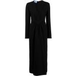 Robes de soirée longues de créateur Prada noires en viscose à manches longues à col en V Taille XS pour femme 