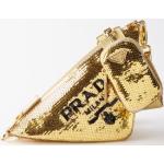 Besaces en toile de créateur Prada dorées en toile à sequins pour femme 