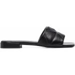 Sandales plates de créateur Prada noires à bouts ouverts Pointure 37 pour femme 