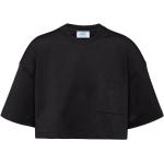T-shirts de créateur Prada noirs en jersey à manches courtes à col rond pour femme 