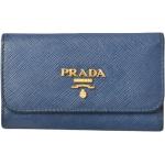 Porte-clés de créateur Prada bleus en cuir seconde main look vintage 