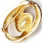 Broches en or de créateur Dior jaunes en verre amethyste seconde main look vintage pour femme 