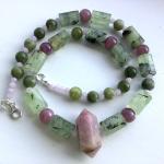 Colliers pierre précieuse vert jade en cristal à perles pour femme 