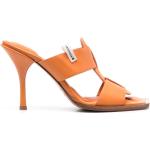 Sandales à talons Premiata orange en cuir de veau à talons aiguilles à bouts ouverts Pointure 40 pour femme en promo 
