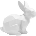 Present Time - Statue Lapin Assis Blanc Origami