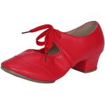 Ballerines rouges à paillettes en cuir pour pieds larges Pointure 41 look casual pour femme 