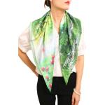 Foulards en soie Prettystern verts à motif fleurs look fashion pour femme 