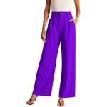Pantalons de Golf violets à fleurs en cuir synthétique à sequins imperméables Taille XXL petite look fashion pour femme 