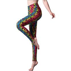 Printemps Pantalons pour femmes Leggings stretch imprimés Pantalons à rayures léopard Pantalons camouflage pour Workout Running Yoga (empreintes de léopard)