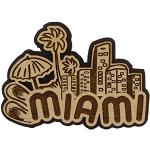 Printtoo Miami Wood Engraved Fridge Magnet Souvenir Gift