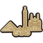 Printtoo Souvenir en Bois Gravé Caire Egypte Monuments Aimant Collectibles Cadeau