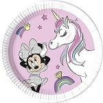 Assiettes à motif licornes Mickey Mouse Club Minnie Mouse en lot de 8 