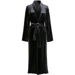Robes de chambre longues pour enterrement noires en velours Taille M look fashion pour femme 