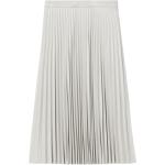 Jupes plissées blanches en cuir synthétique mi-longues pour femme 