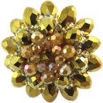 Bagues dorées en cristal à perles fantaisies fait main style bohème 