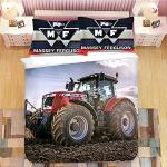 Linge de lit en microfibre à motif tracteurs lavable en machine 200x220 cm 