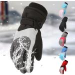 Paires de gants de ski bleues en velours enfant imperméables coupe-vents respirantes look fashion 