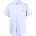 Chemises de créateur Paul Smith Paul bleues à effet zèbre à manches courtes bio à manches courtes pour homme en promo 