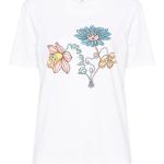 T-shirts à imprimés de créateur Paul Smith Paul blancs à fleurs en jersey bio éco-responsable à manches courtes à col rond pour femme 