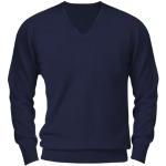 T-shirts col V d'automne bleues foncé en velours à paillettes à manches longues à col en V Taille 3 XL look fashion pour homme 