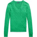 Pulls col V de créateur Ralph Lauren Polo Ralph Lauren verts en coton Taille S pour femme 