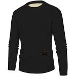 Sweats noirs sans manches à manches longues à col en V Taille L plus size look casual pour homme 