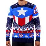 Sous-pulls pour fêtes de Noël multicolores Captain America Taille XXL classiques pour homme 