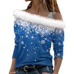 Vestes de randonnée pour fêtes de Noël bleu ciel en cuir sans manches Taille 5 XL plus size look casual pour femme 