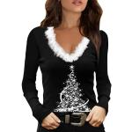 Pulls en laine pour fêtes de Noël à paillettes sans manches Taille 3 XL plus size look casual pour femme 