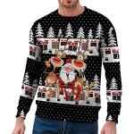 Sweats zippés pour fêtes de Noël camouflage en velours à manches longues à col bateau Taille M plus size look fashion pour homme 