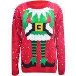 Pull fantaisie de Noël en tricot pour femme, avec motif corps de lutin - - 42