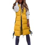 Vestes de randonnée jaunes en cuir synthétique imperméables coupe-vents à capuche sans manches Taille 3 XL look casual pour femme 