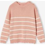Pulls à rayures Vertbaudet rose pastel à rayures en coton Taille 10 ans pour fille en promo de la boutique en ligne Vertbaudet.fr 