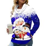 Pullovers pour fêtes de Noël bleus à col rond Taille 4 XL plus size look sportif pour femme 