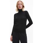 Pulls en laine de créateur Calvin Klein noirs à manches longues à col roulé Taille XXL pour femme en promo 