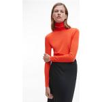 Pulls en laine de créateur Calvin Klein orange à manches longues à col roulé Taille XXL pour femme en promo 