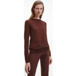 Pulls en laine de créateur Calvin Klein marron à col rond Taille XXS pour femme en promo 