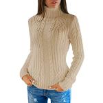 Pull Femme ​Chic Hiver Chaud Pas Cher Rayé Ample Mode Pullover Col Rond  Hauts Manche Longue Pull Tricoté