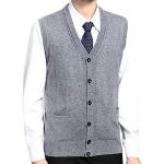 Gilets en cachemire gris clair en laine sans manches Taille XL look fashion pour homme 