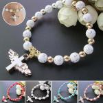 Bracelets pour la communion multicolores religieux look fashion pour enfant 