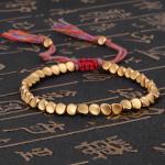 Bracelets de perles en métal à perles fait main look asiatique pour femme 