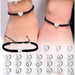 Bracelets coeur noirs en aluminium fait main look fashion pour femme 
