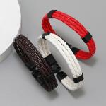 Bracelets rouges en cuir synthétique en cuir classiques pour femme 