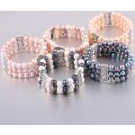 Bracelets de perles violets en cristal à perles look fashion pour femme 