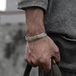 Bracelets plume de mariage argentés en métal look fashion pour femme 