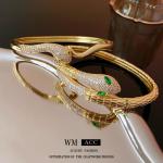 Bracelets de perles dorés en métal à perles à motif serpents personnalisés look fashion pour femme 