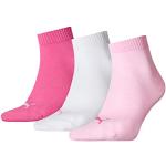 Puma - 271080001 - Quarter Plain 3P - Chaussettes de Sport (lot de 3) - Mixte Adulte - Mutlicolore (Pink Lady/white) - 39-42 EU