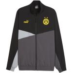Vestes de sport Puma Dortmund noires en polyester Borussia Dortmund respirantes à manches longues à col montant Taille XL en promo 