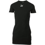 Mini robes de printemps noires à manches courtes à col rond Taille XS look sportif pour femme 